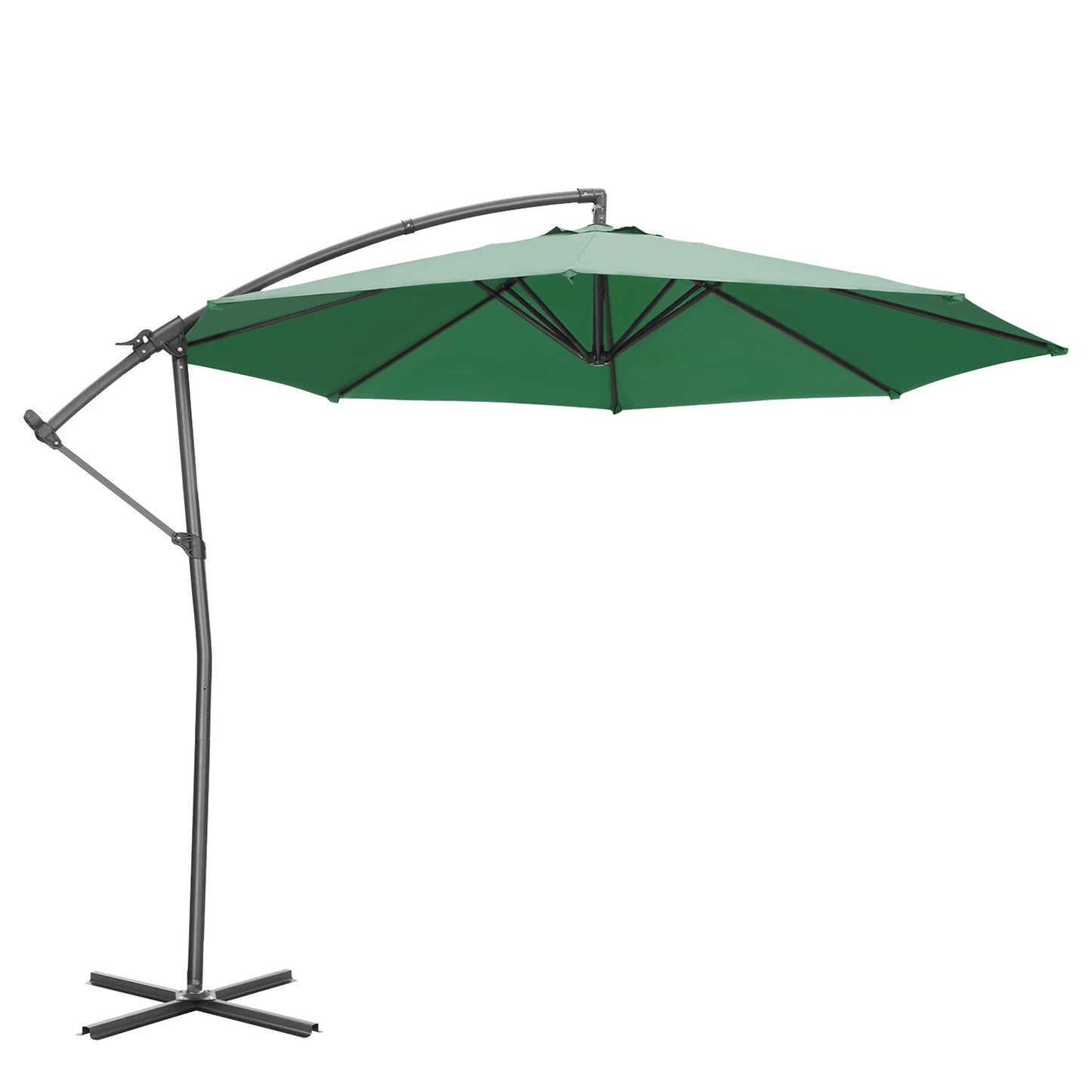 Ainfox 10FT Patio Offset Umbrella with 360 Degree Rotation and Cross Base for Garden Outdoor Swimming Pool & Large Market