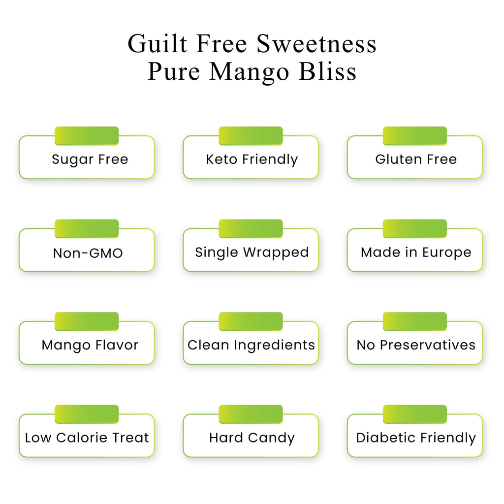 Andy Anand Sugar-Free Mango Hard Candy, 7 oz – European Imported, Stevia Sweetened, Keto & Diabetic-Friendly Gourmet Snack Gift Box