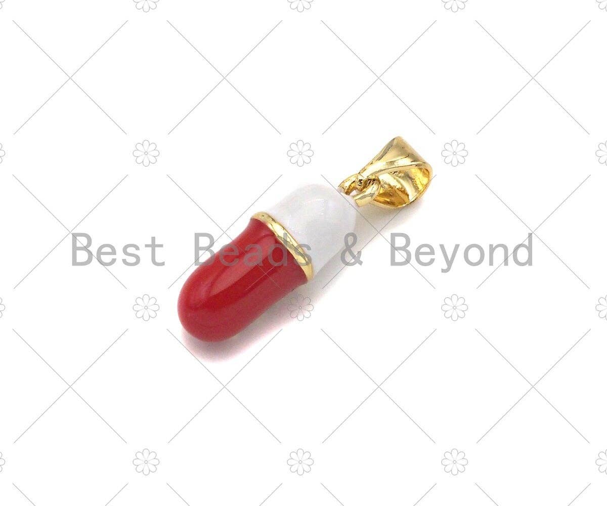 Enamel Colorful Pill Shape Pendant Charm,Peace Word Pink Turquoise Black Cobalt Red Enamel Jewelry,6x17mm,Sku#LK281