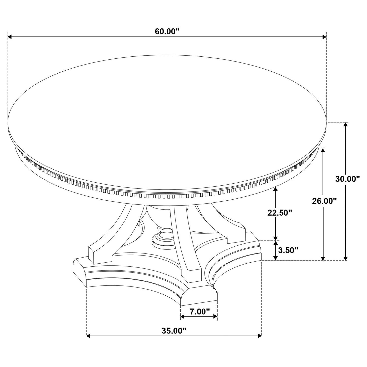Ridgewell Round Pedestal Dining Table Dark Oak