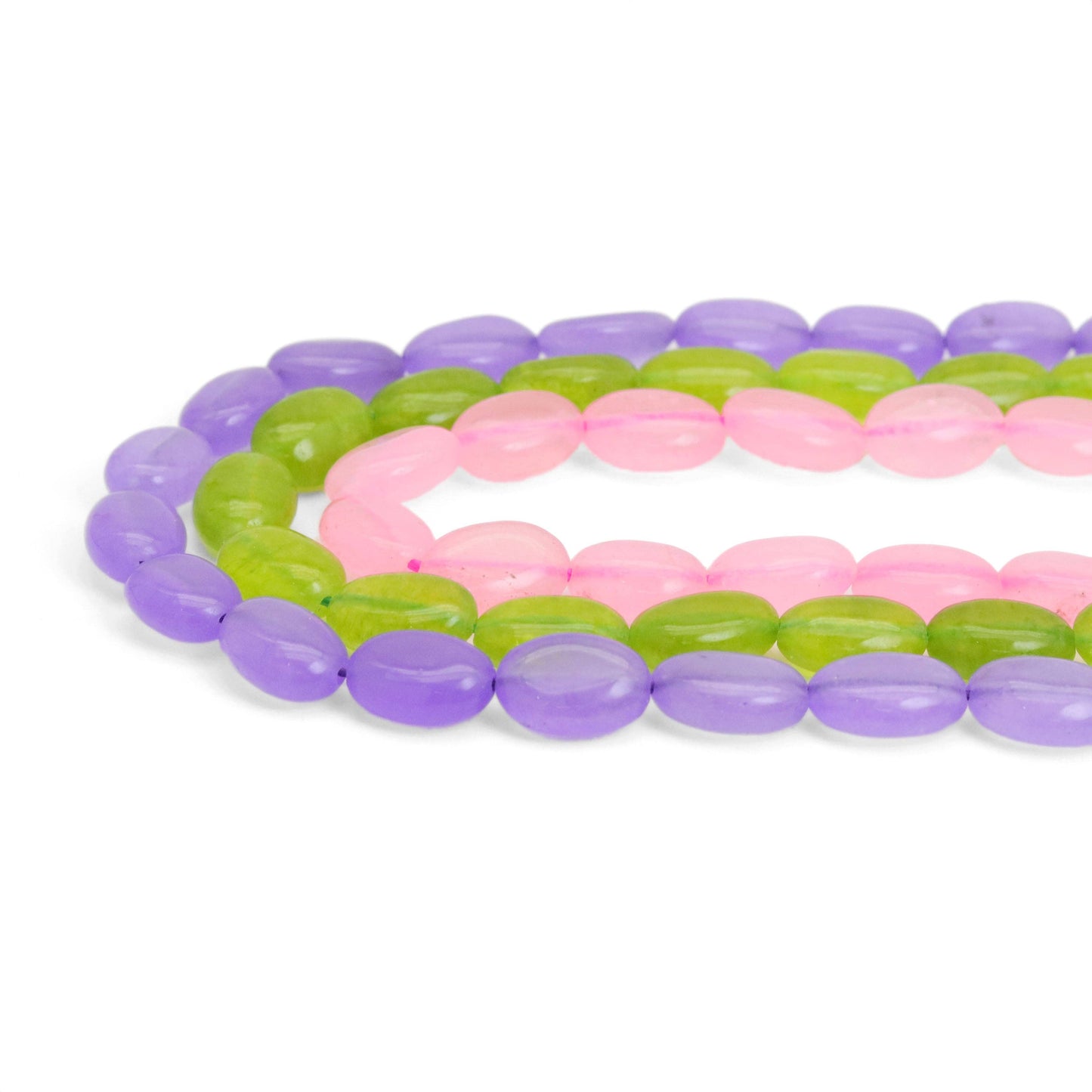 Flat Oval Jade Smooth Beads, Sku#U1948