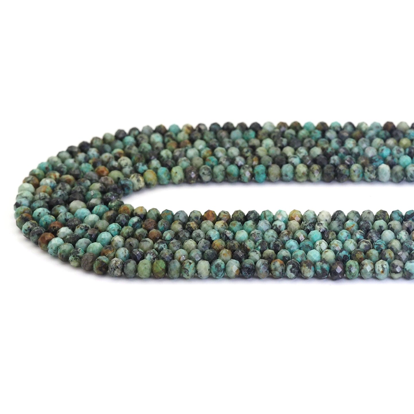 4x6mm African Turquoise Faceted Rondelle Beads, Sku#U1667