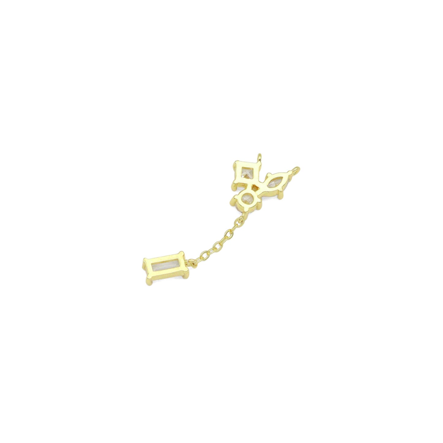 CZ Oval Square Round Rectangle Connector Charm Pendant, Sku#LK1091