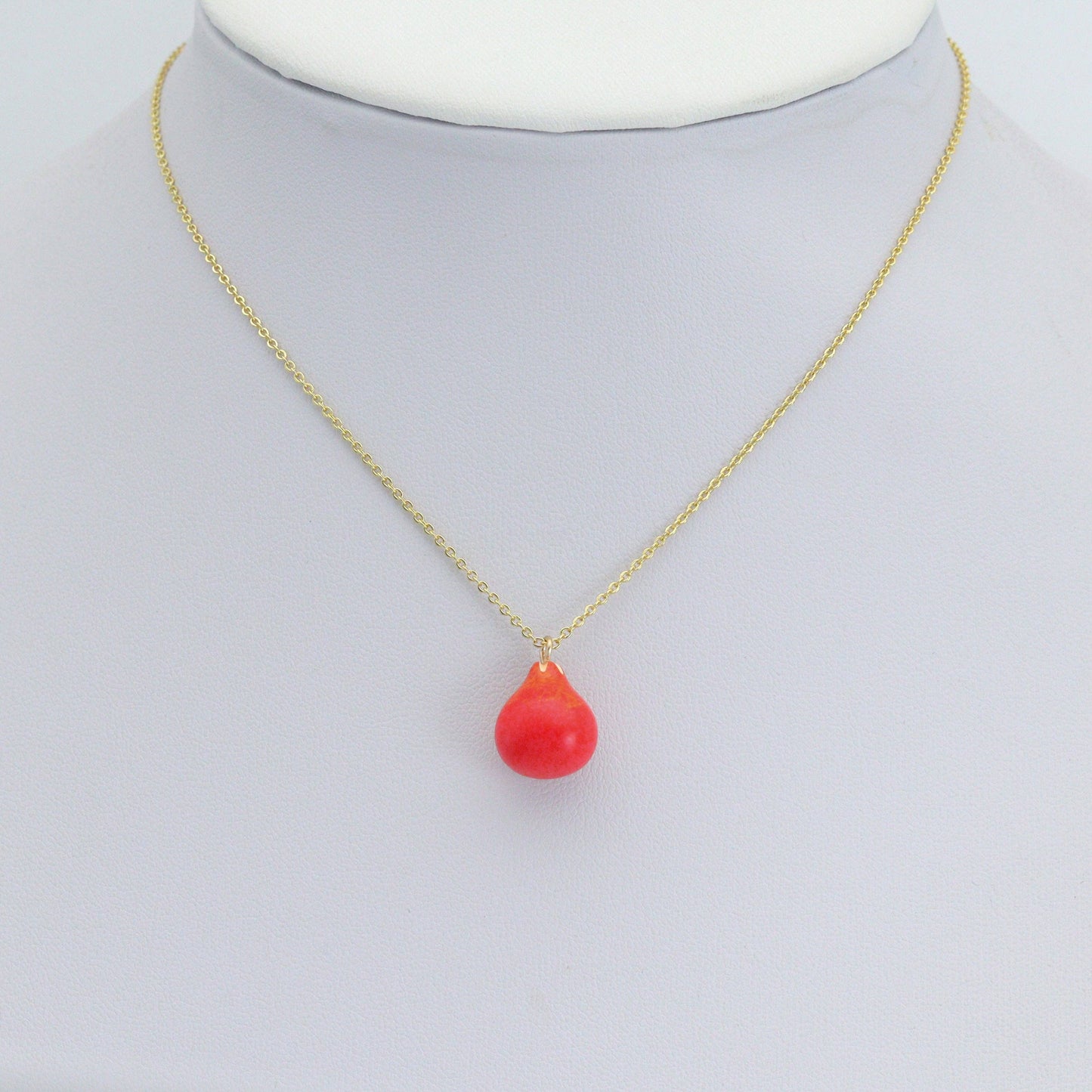 Red Enamel Pear Charm Pendant,Sku#LK1231