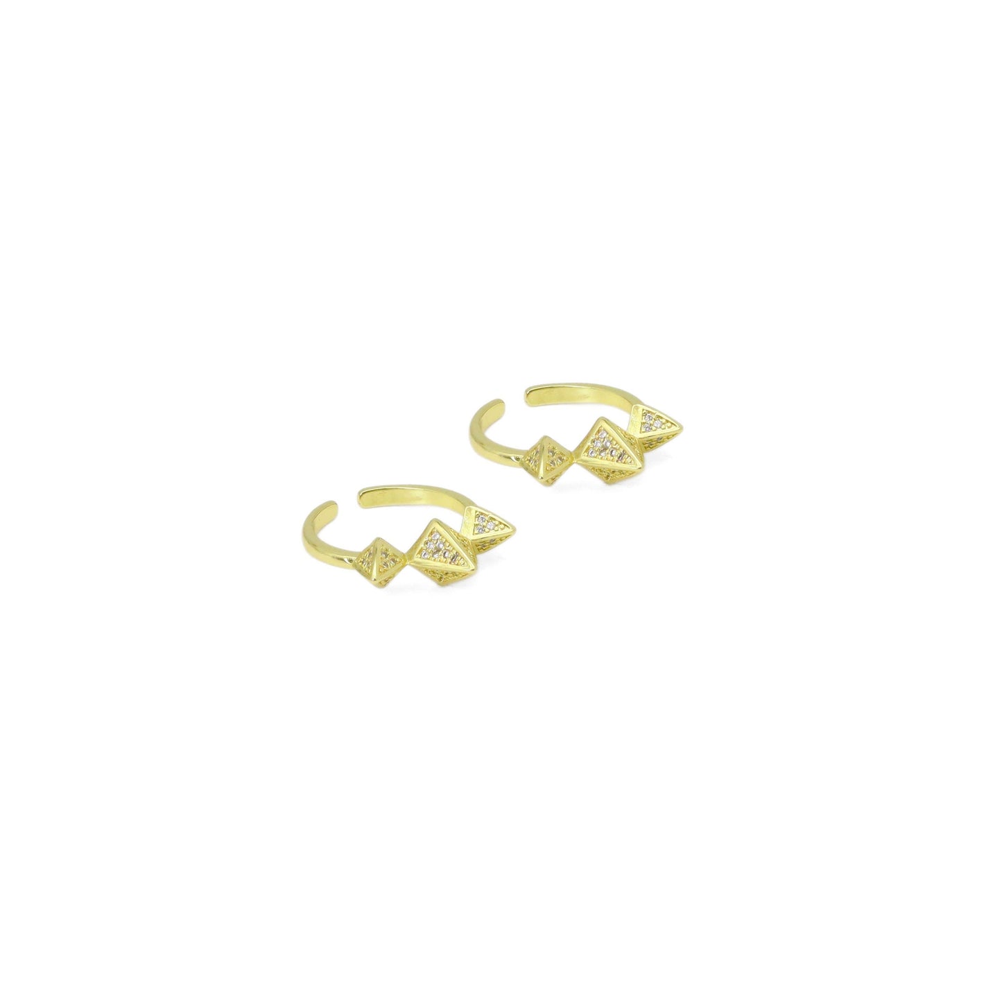 Clear CZ Spike Adjustable Ring, Sku#LK931