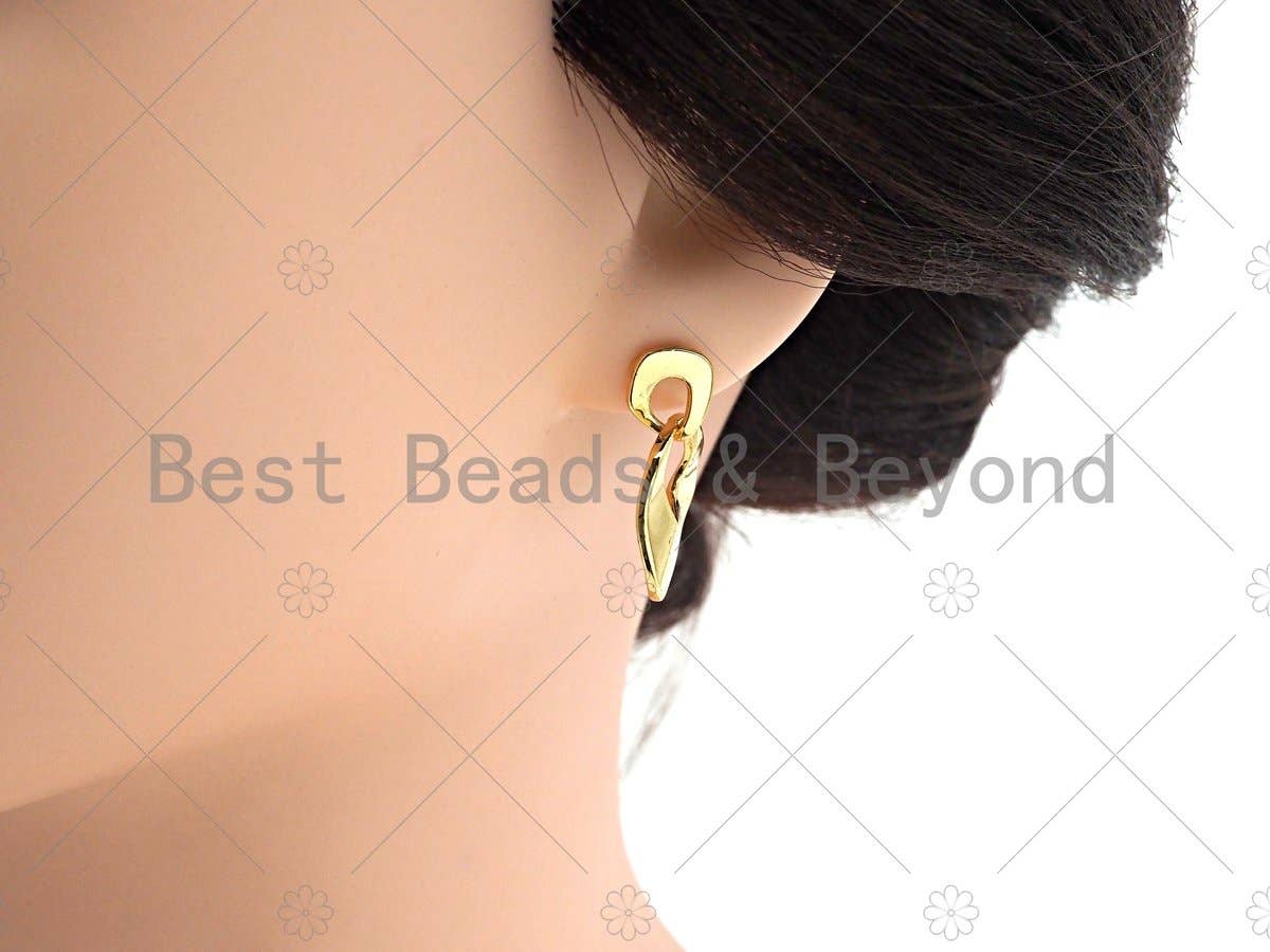Gold Triangle Geometric Earrings,Sku#J319