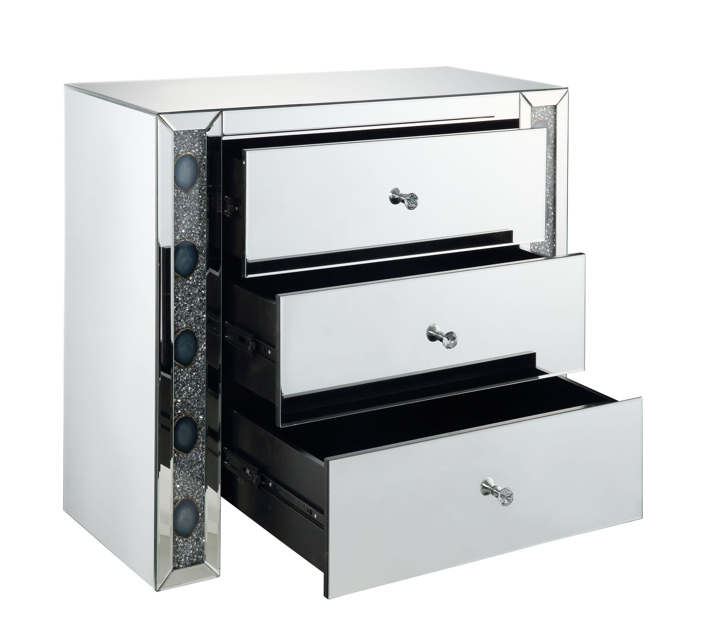 Sonia Mirrored & Faux Agate Console Cabinet