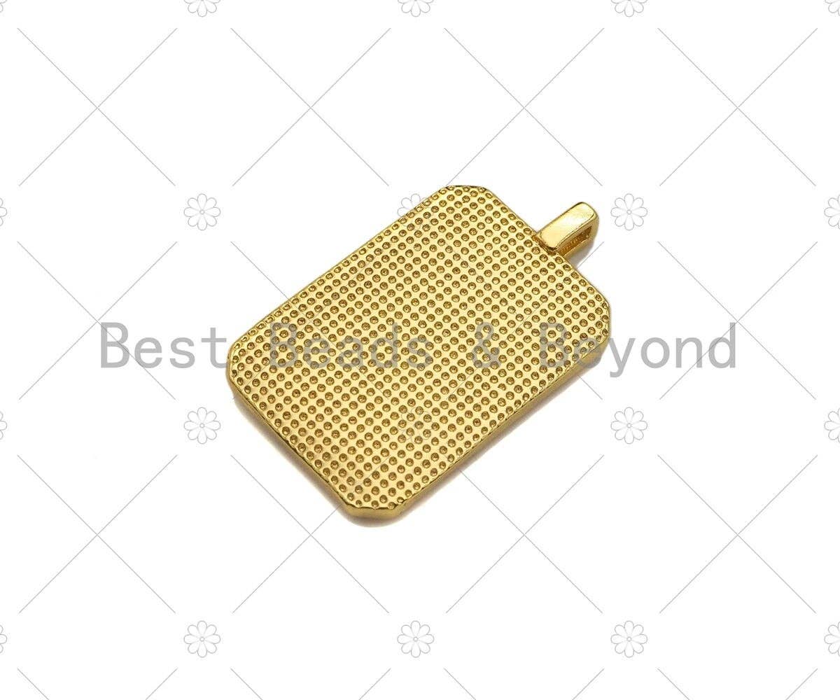 18k Dainty Gold North Star On Rectangle Shape Pendant,Gold Medallion Charm,Necklace Bracelet Charm Pendant,16x26mm,Sku#LK289