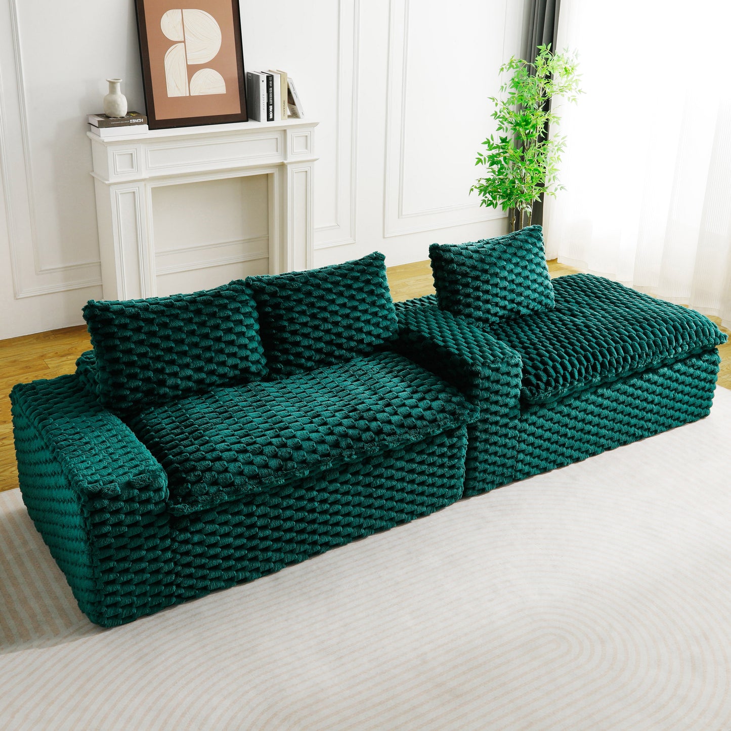 Green Turtle Velvet Versatile Sofa