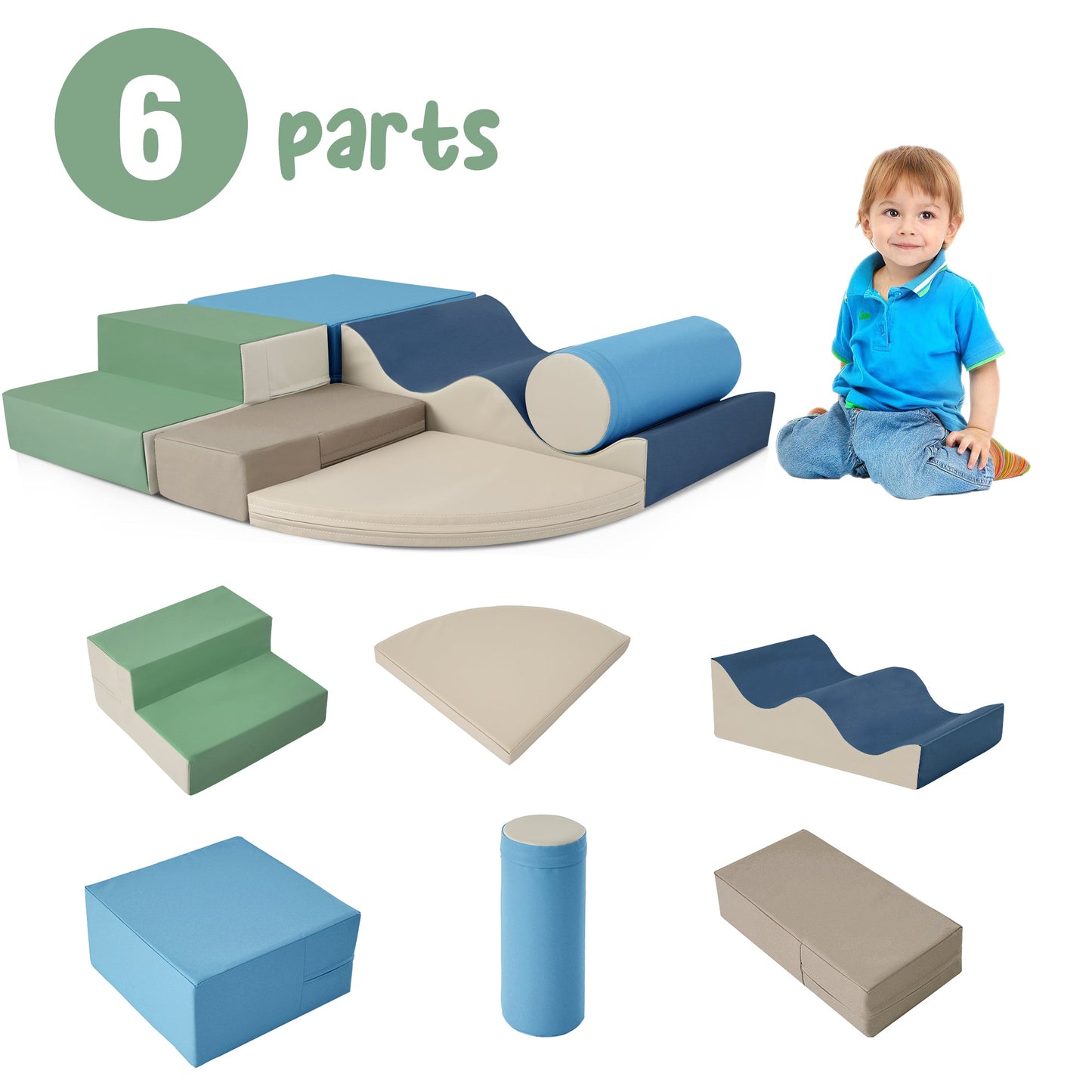 Soft Climb and Crawl Foam Playset 6 in 1