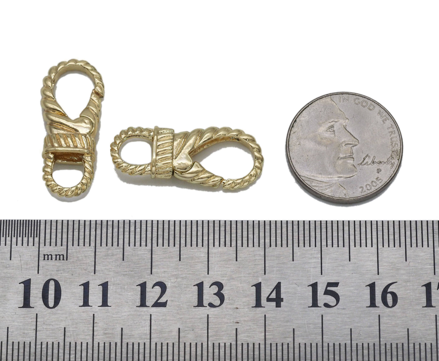 Gold String Oval Lobster Clasp, Sku#LX85