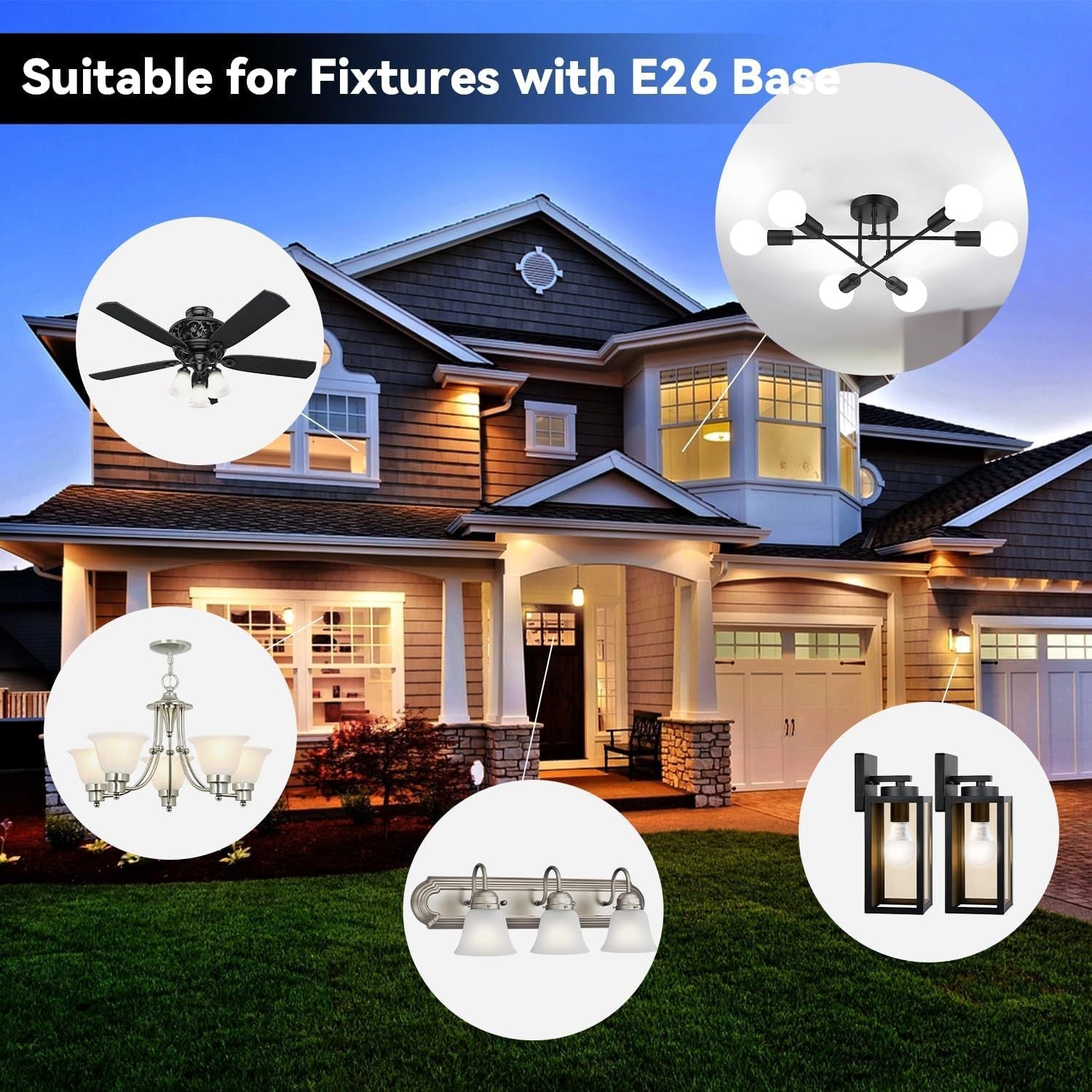 4-Pack A19 LED Light Bulbs, 60W Equivalent, Soft White or Cool Daylight, E26 Base, Non-Dimmable