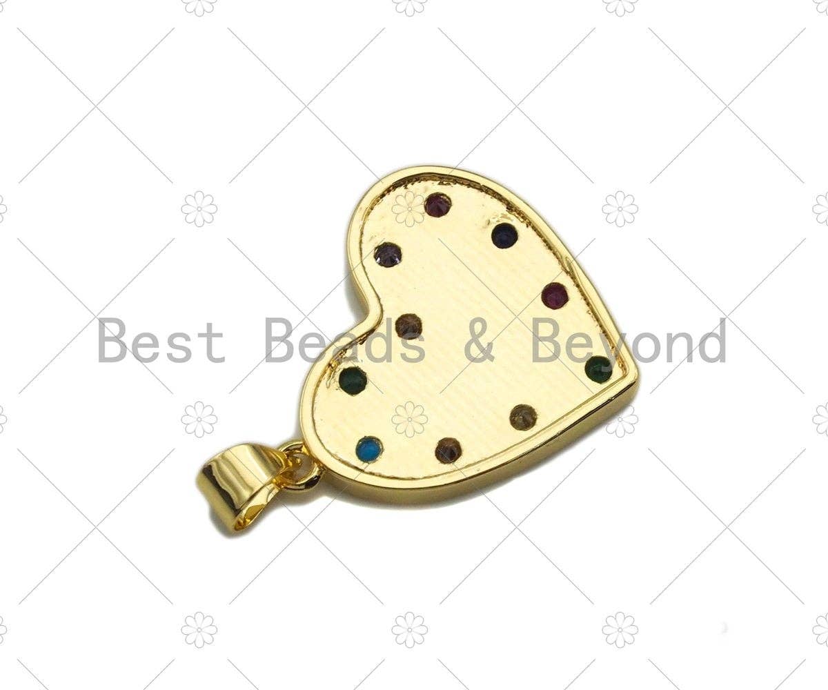 Colorful CZ Micro Pave Heart Star Clover Pendant Charm, Gold Filled star, heart, shamrock Charm, sku#L353