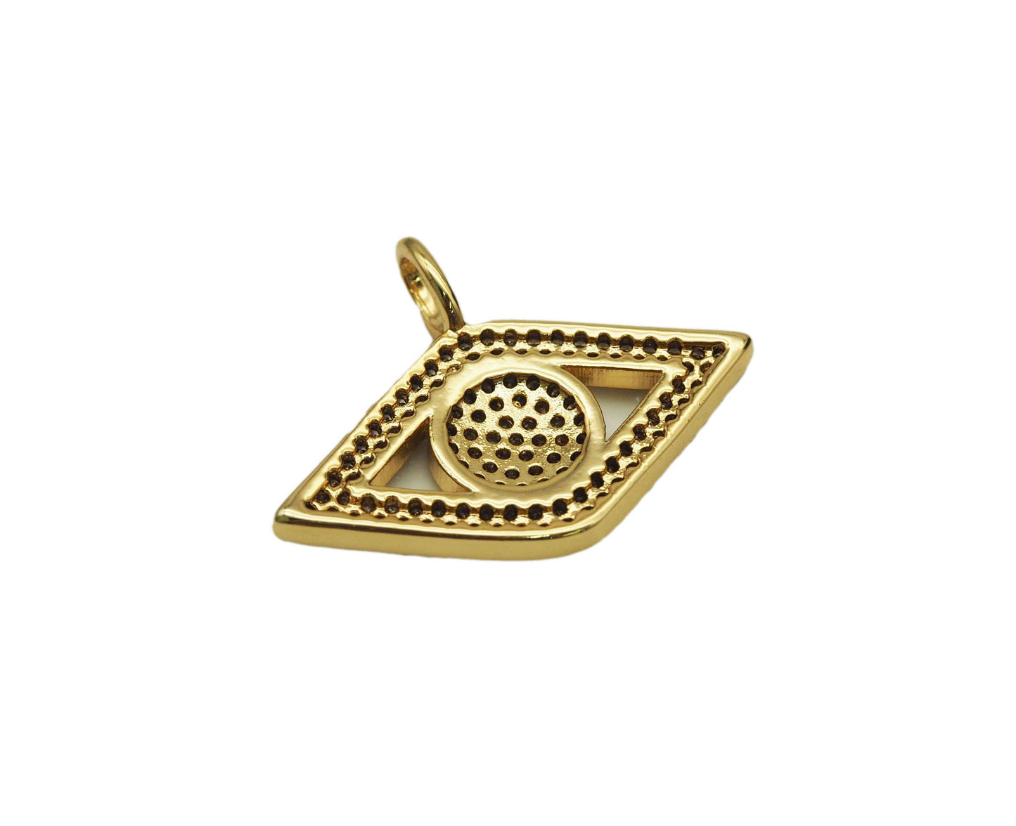 CZ Evil Eye Charm, Sku#LK583