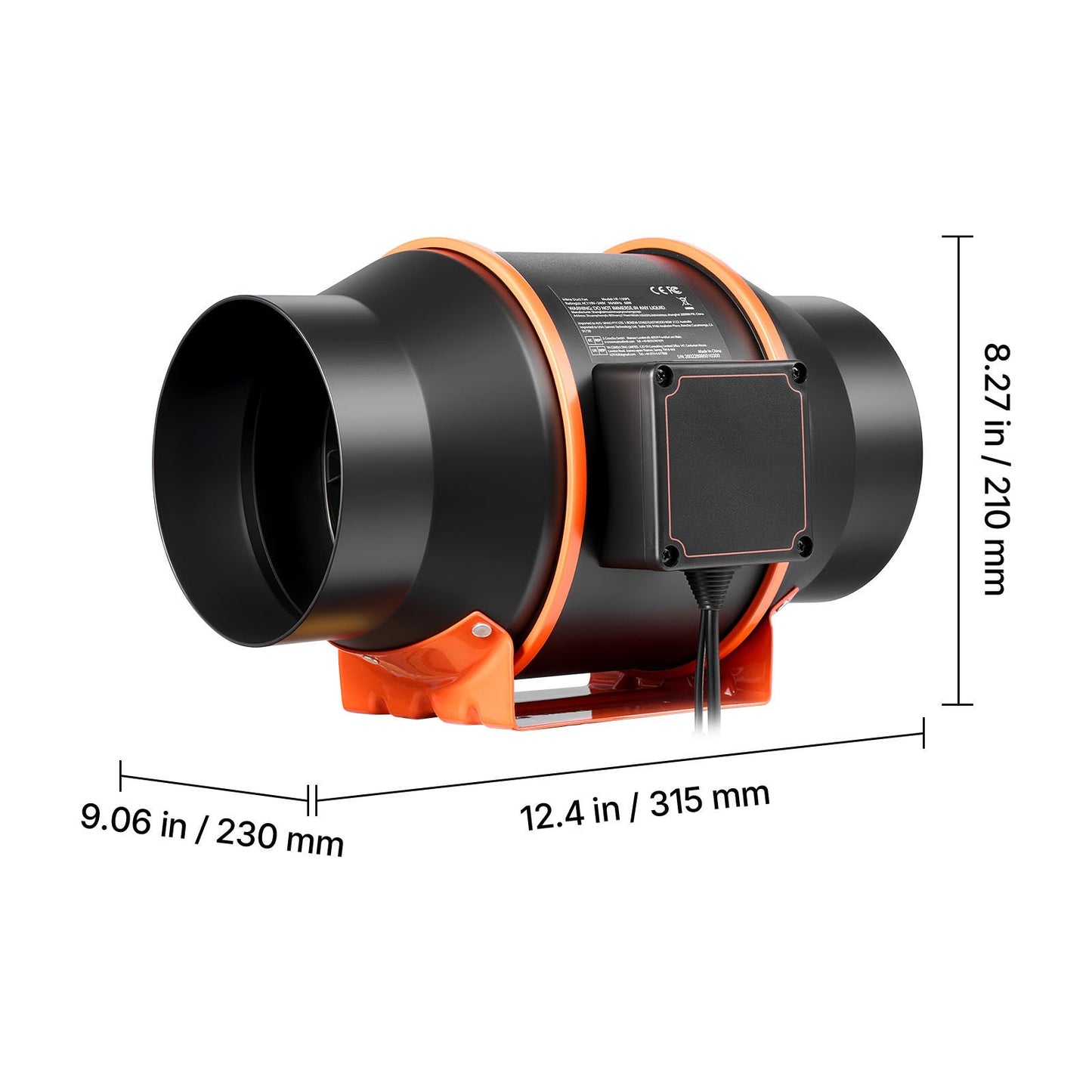 Inline Duct Fan - 402 CFM - 6 Inch EC Motor