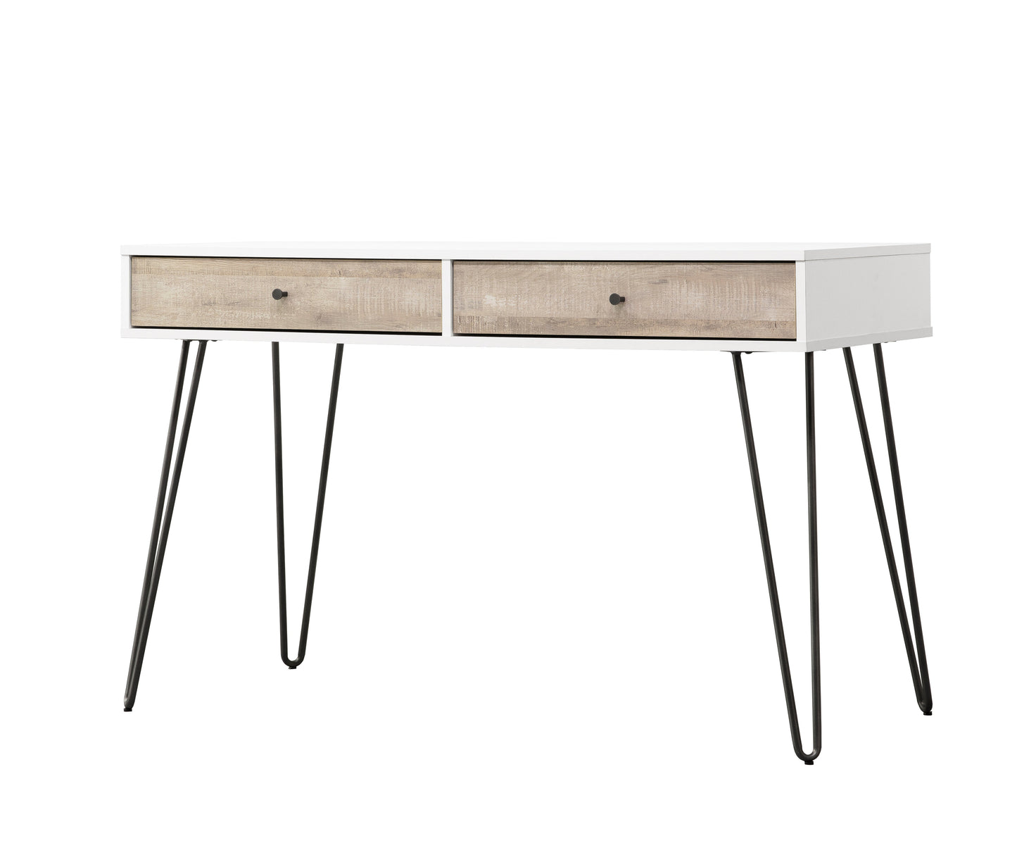 Taupe Desk with Metal Accents
