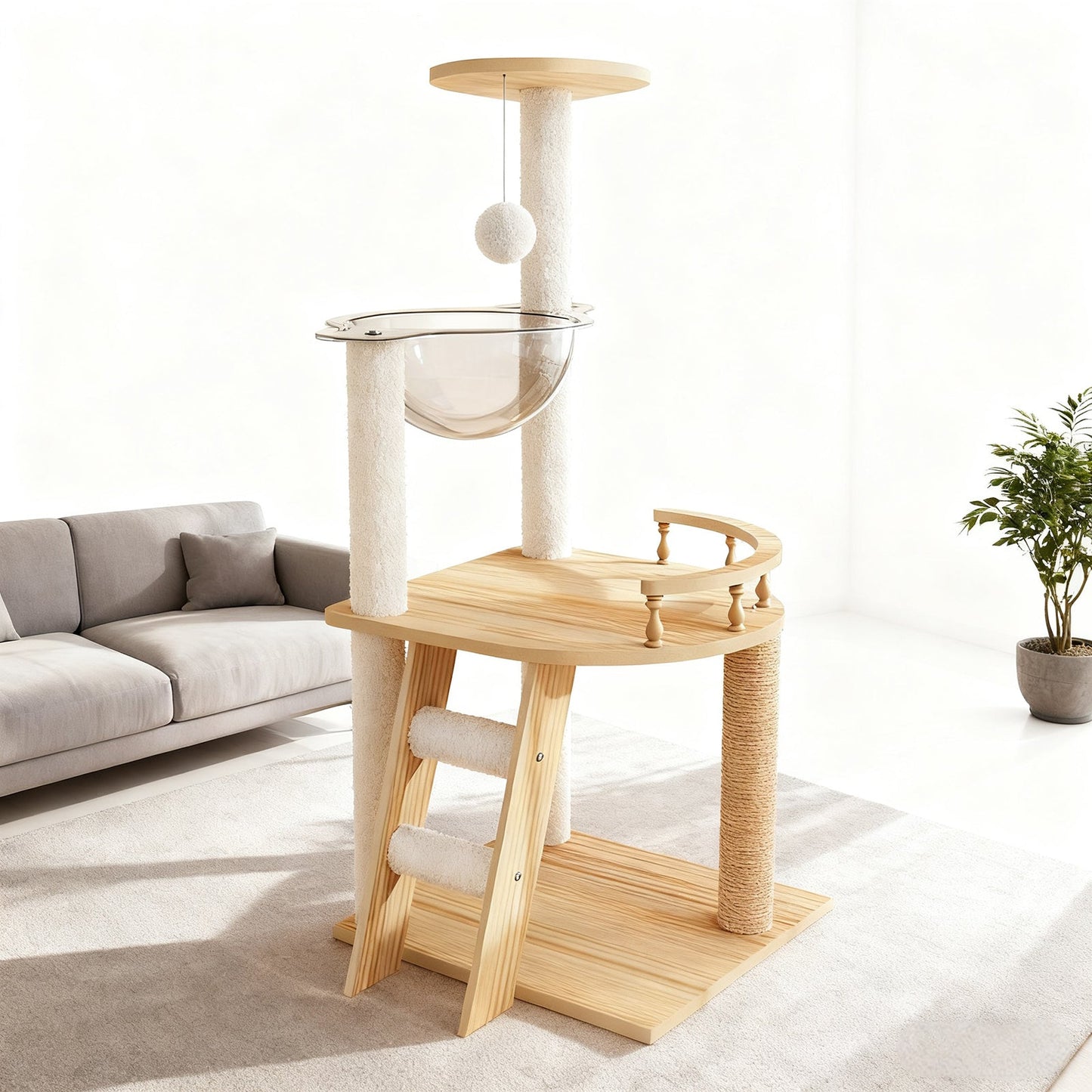 41.3" Modern Cat Tower for Indoor Cats