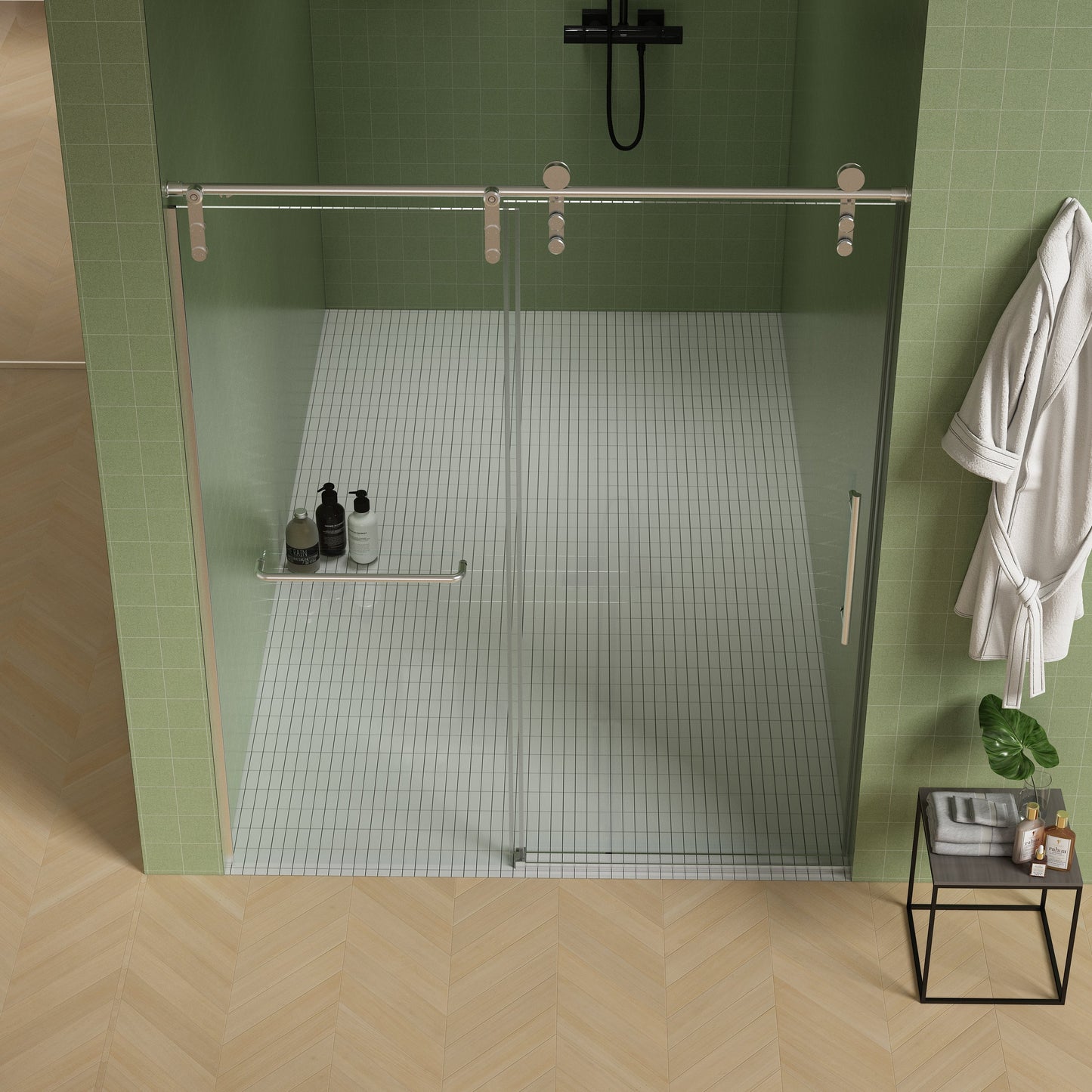 56"-60"W x 76"H Frameless Shower Door
