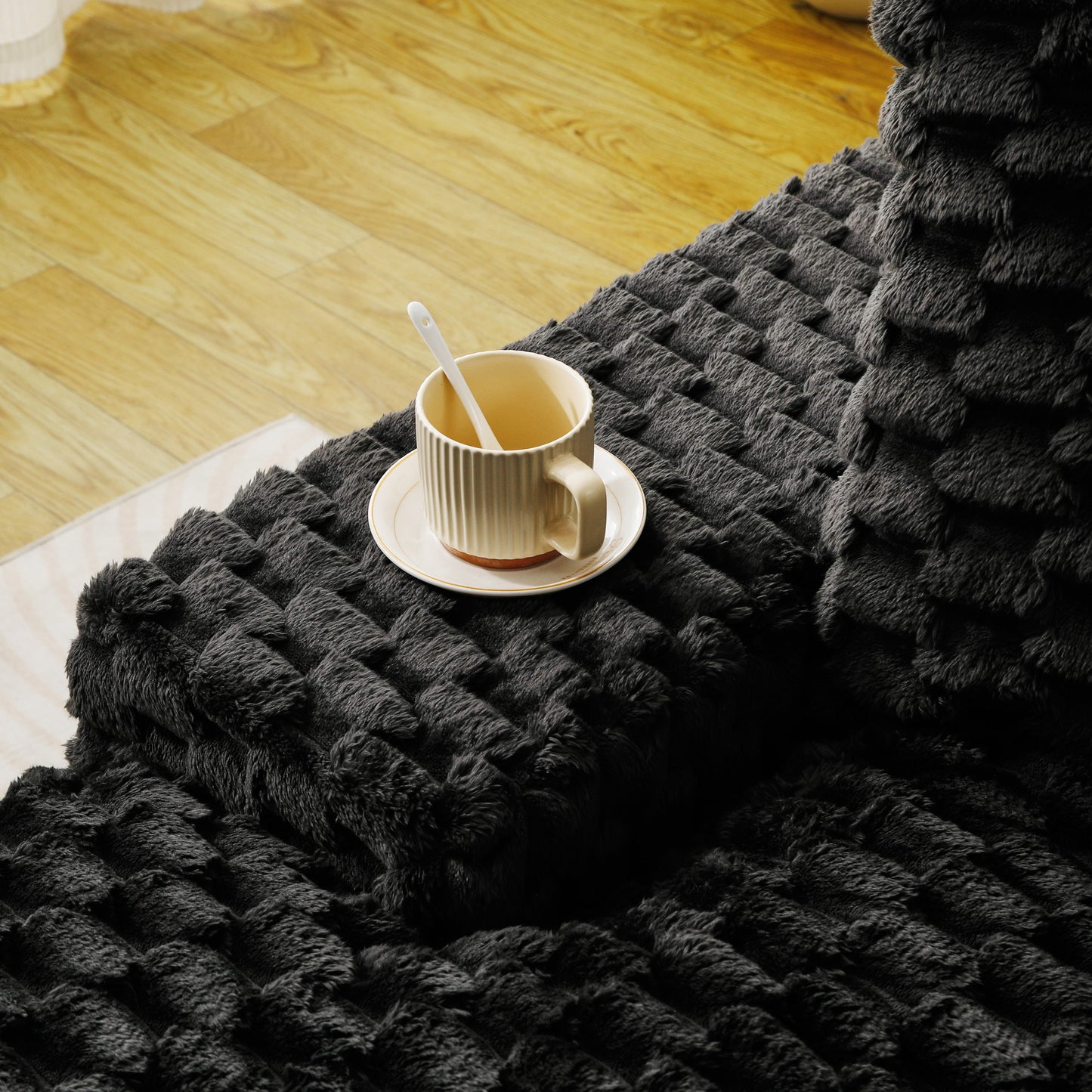 Black Turtle Velvet Versatile Sofa
