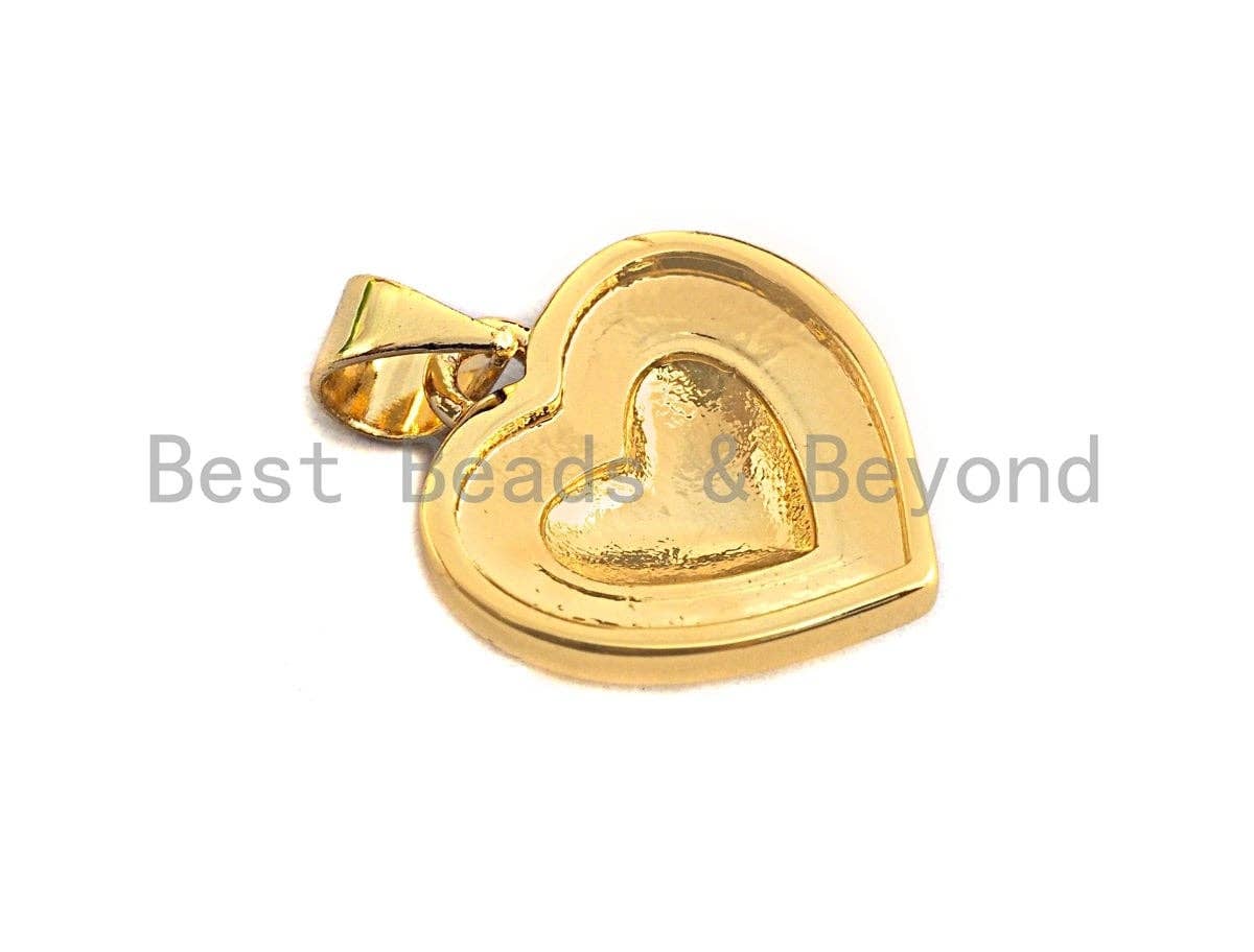 Enamel Colored heart Pendant, CZ Micro Pave Oil Drop Heart pendant, Enamel Jewelry, 15x16mm, sku#F940