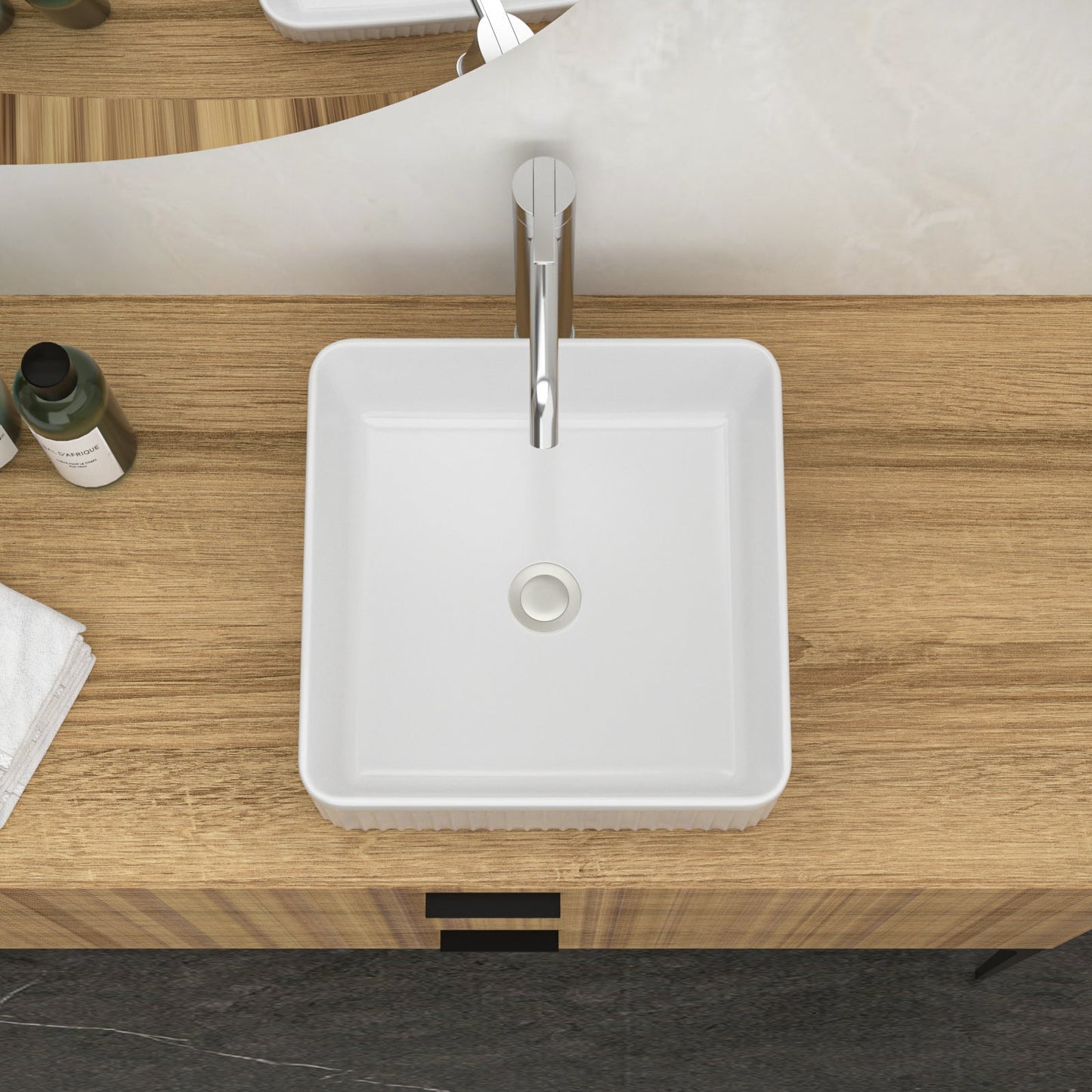15.69"x15.69" Modern Bathroom Vessel Sink