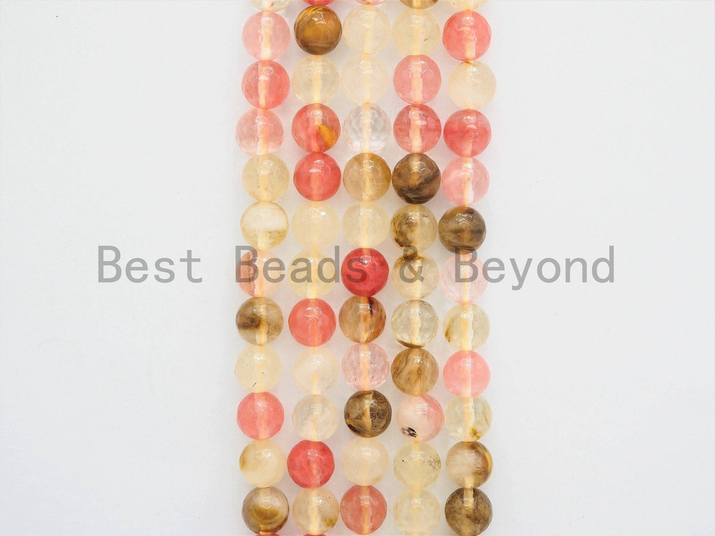 Gorgeous Strawberry Quartz Faceted Round Beads, SKU#U389