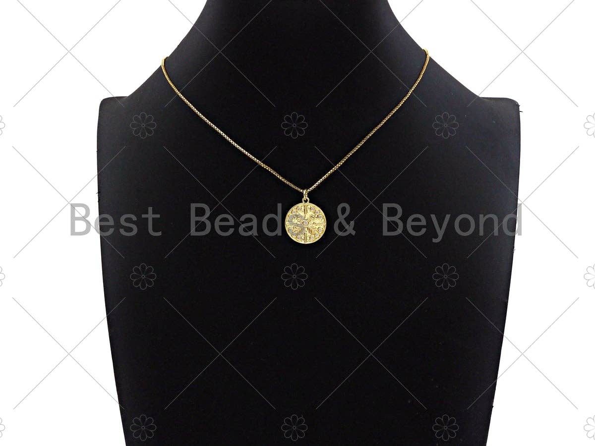 CZ Micro Pave Cross Arrows On Round Coin Pendant/Charm,Cubic Zirconia Charm, Necklace Bracelet Charm Pendant,18x20mm, Sku#L413