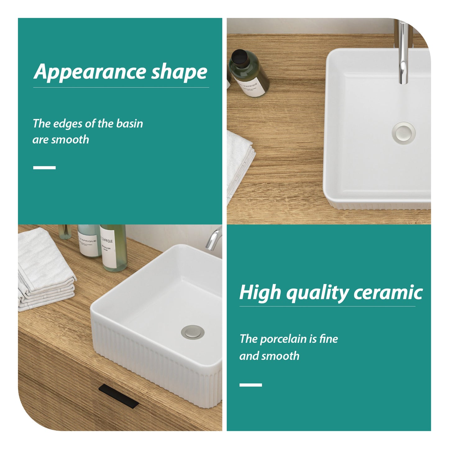 15.69"x15.69" Modern Bathroom Vessel Sink