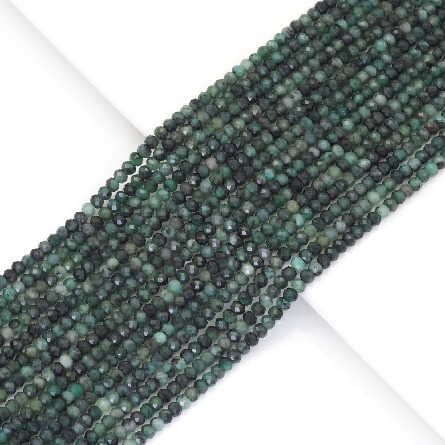 Genuine Emerald Faceted Rondelle Beads, Sku#U1687