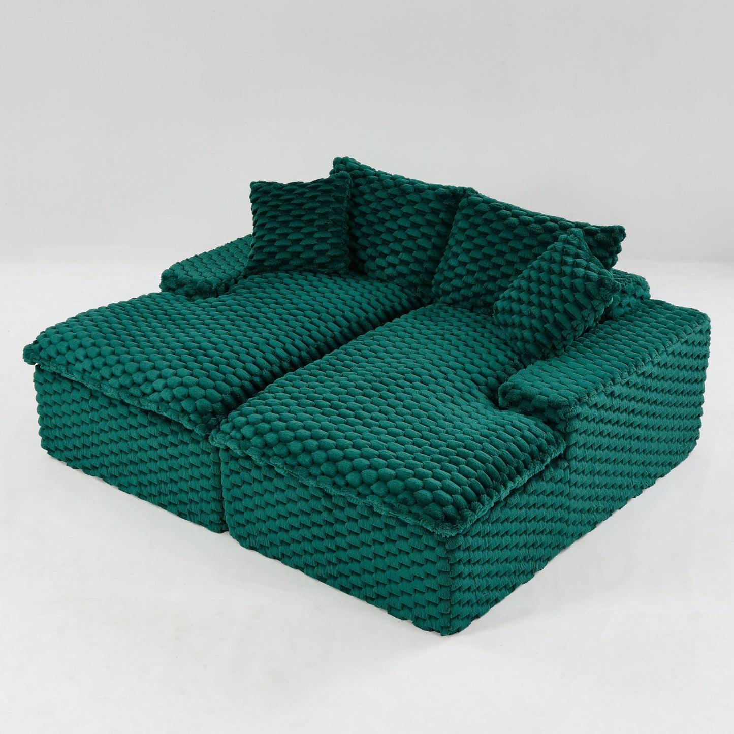 Green Turtle Velvet Double Chaise Lounge