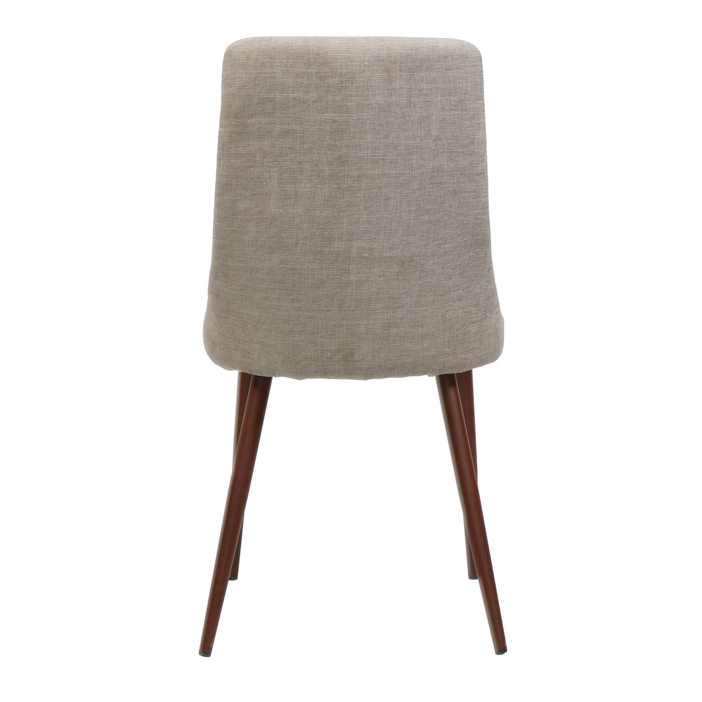 Mid Century Modern Fabric Armless Dining Chairs, Set of 2, Wheat and Dark