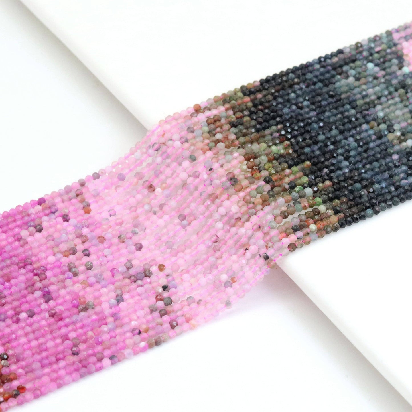 2mm Multicolor Tourmaline Round Faceted Beads, Sku#U1843