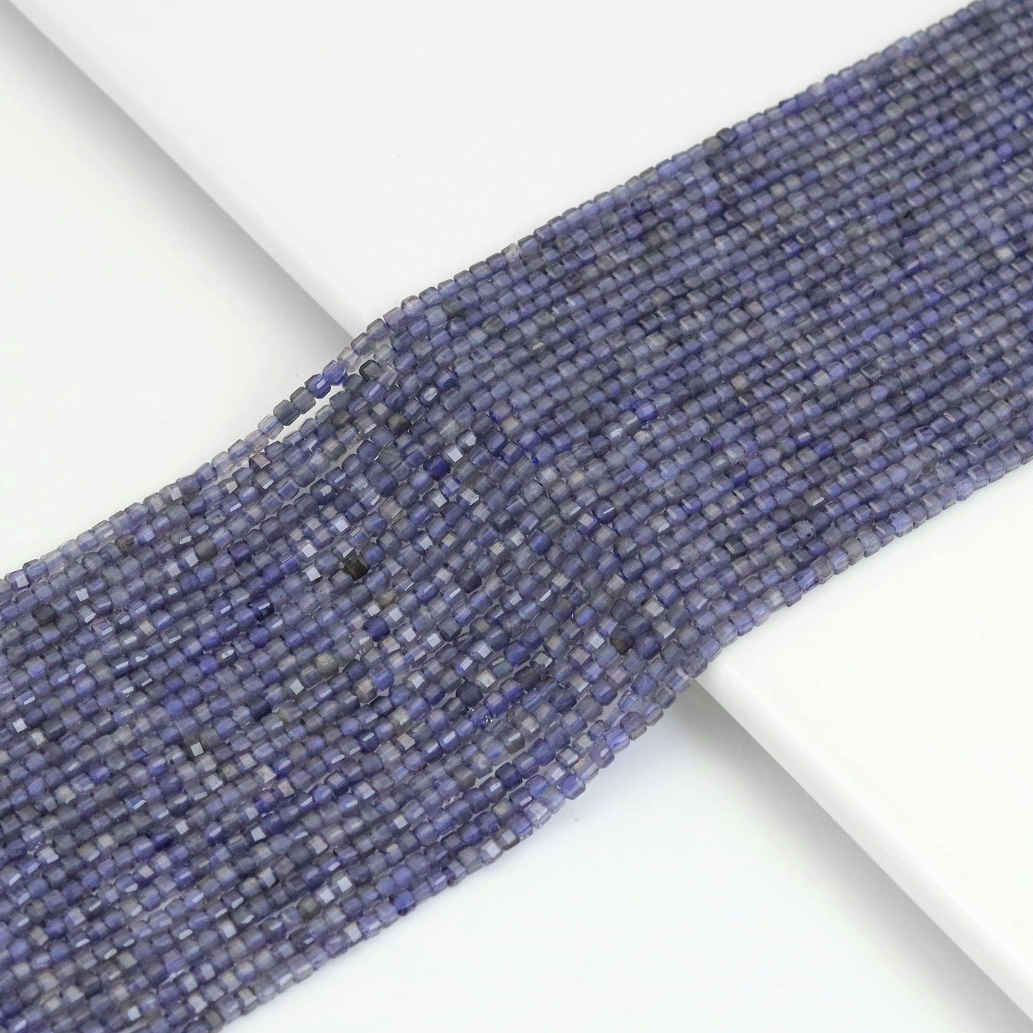 2.5mm Faceted Cube Genuine Iolite Beads, Sku#U1929
