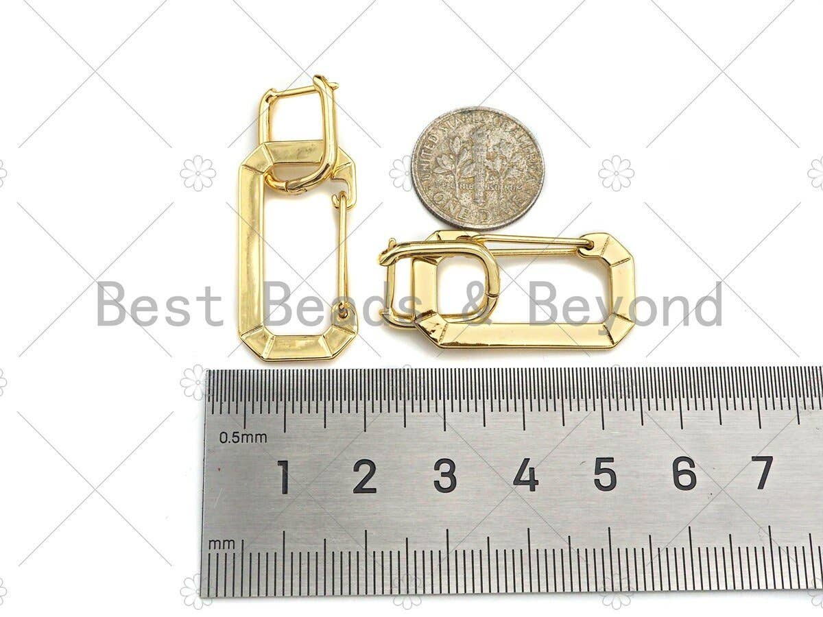 Rectangle Link Huggie Earring, Sku#O11
