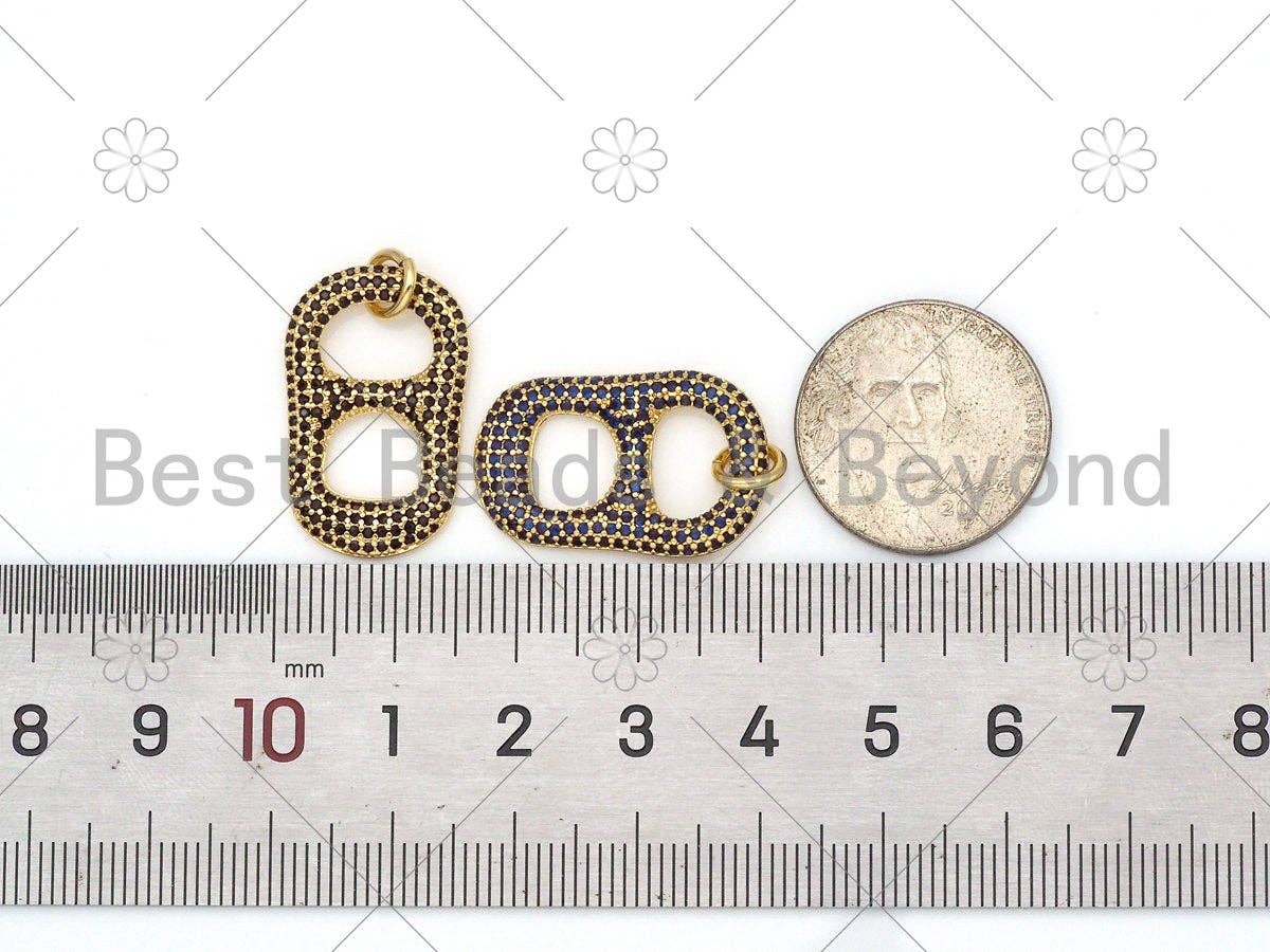 Colorful Micro Pave CZ Soda Pop Tab Shape Pendant,18K Gold Filled CZ Charm,Necklace Bracelet Charm Pendant,16x25mm,Sku#F1412