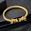 Double Dragon Copper Bracelet – Rock & Hip-Hop Style, Unisex