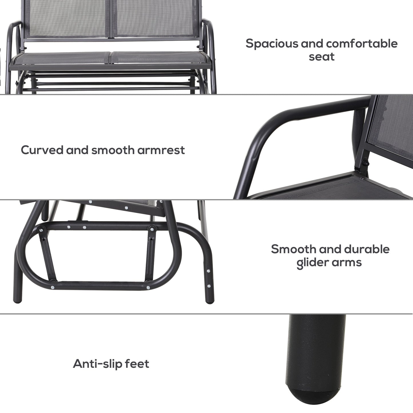 Outsunny 2-Person Outdoor Glider Bench