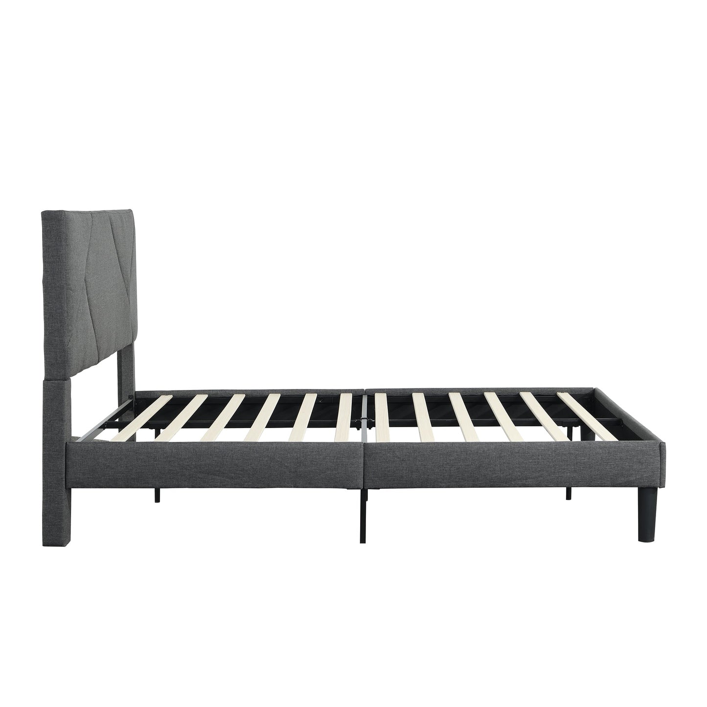 Full Size Upholstered Platform Bed Frame with Headboard