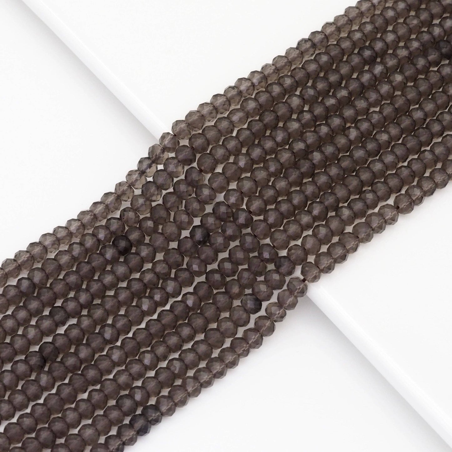 Genuine Smoky Quartz Faceted Rondelle Beads, Sku#U1679
