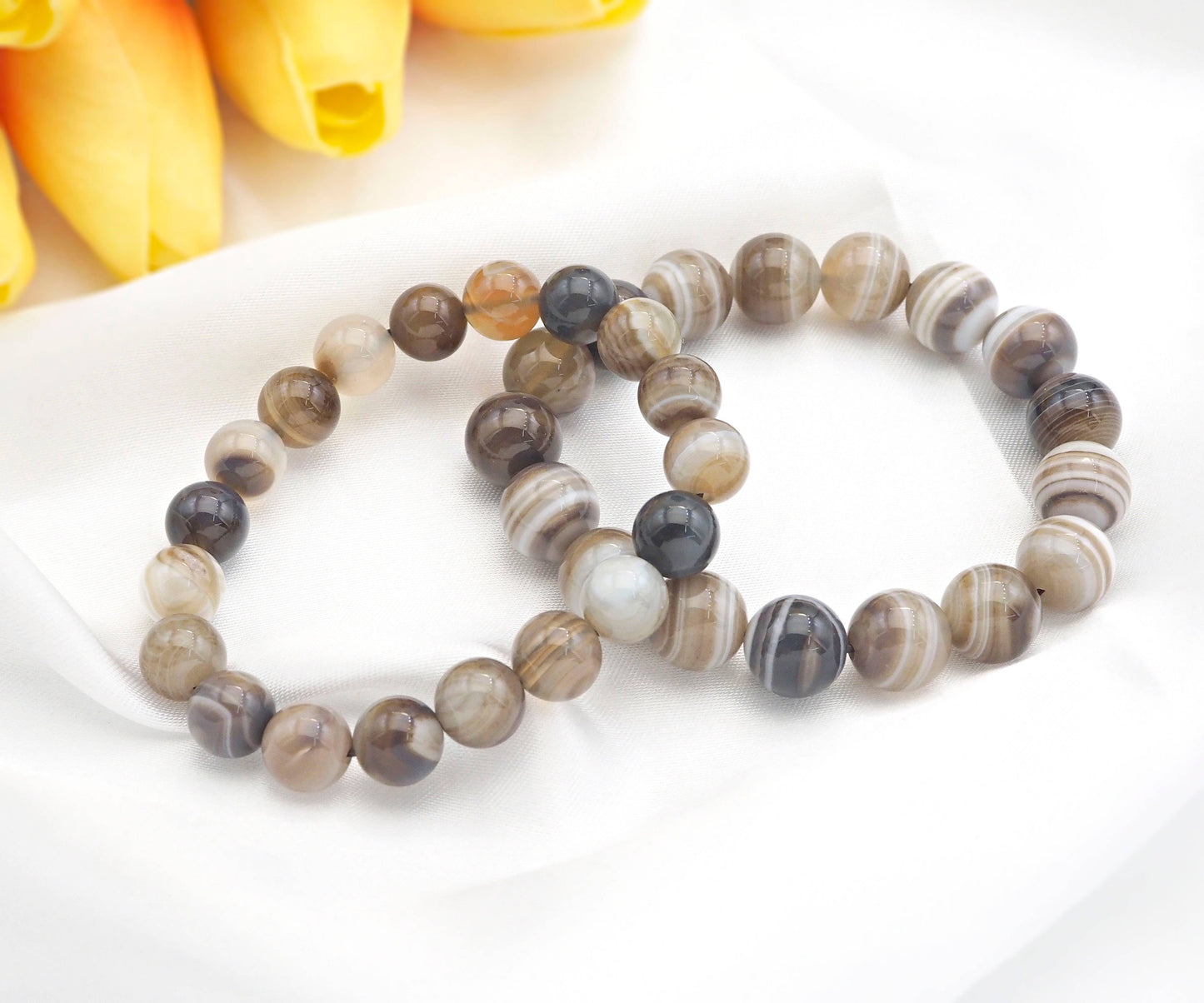 Gray Banded Agate Bracelet, EF09