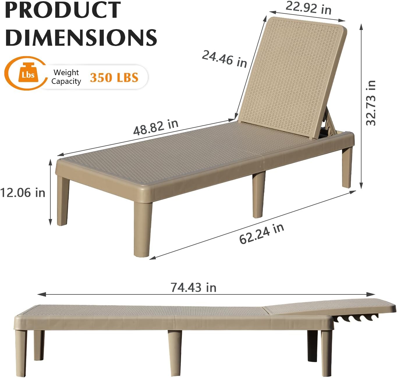 Pool Lounge Chairs Set of 2