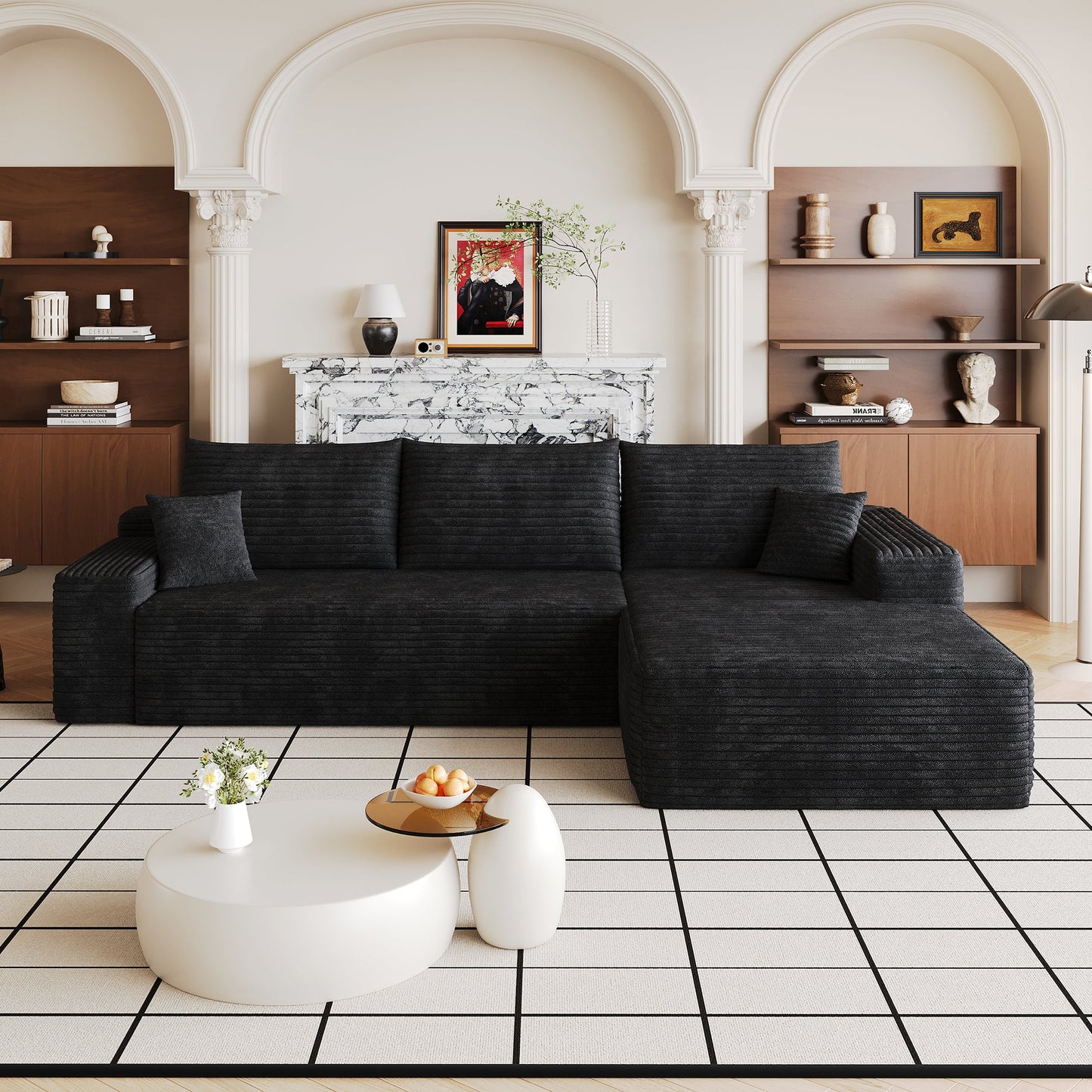 107" Cloud Sectional Couch with L-Shape Chaise
