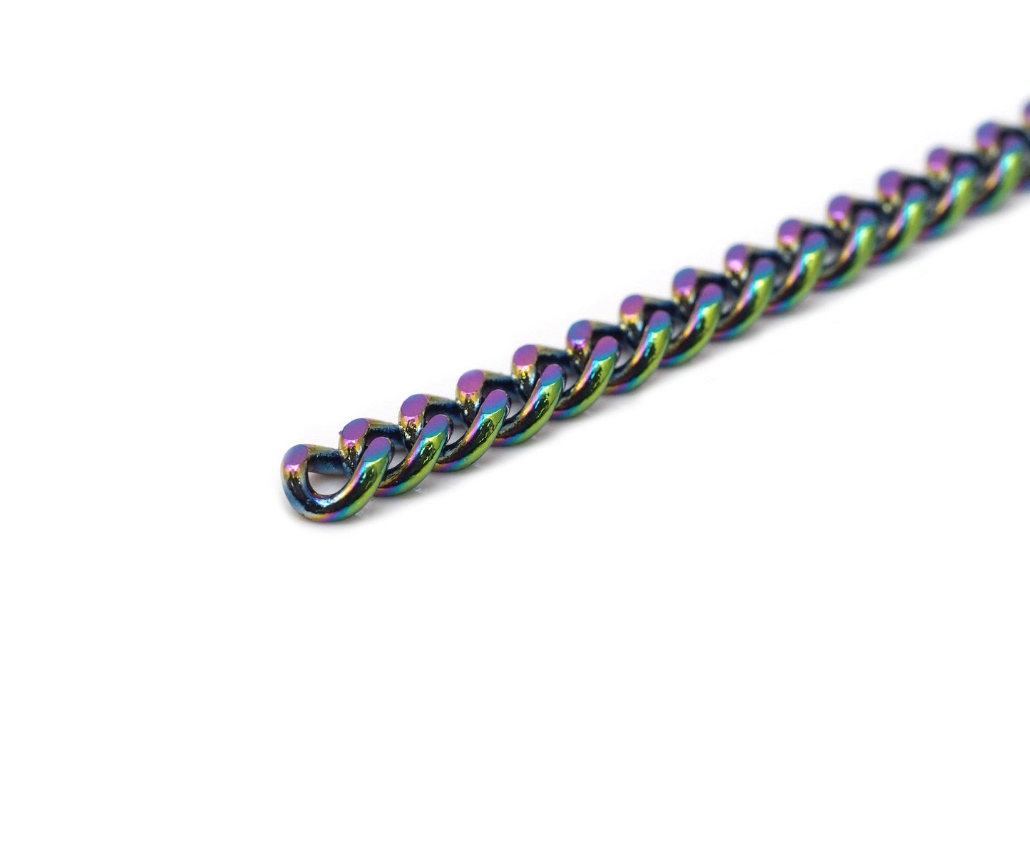 Rainbow Flat Cuban Chain by Yard, sku#LX111