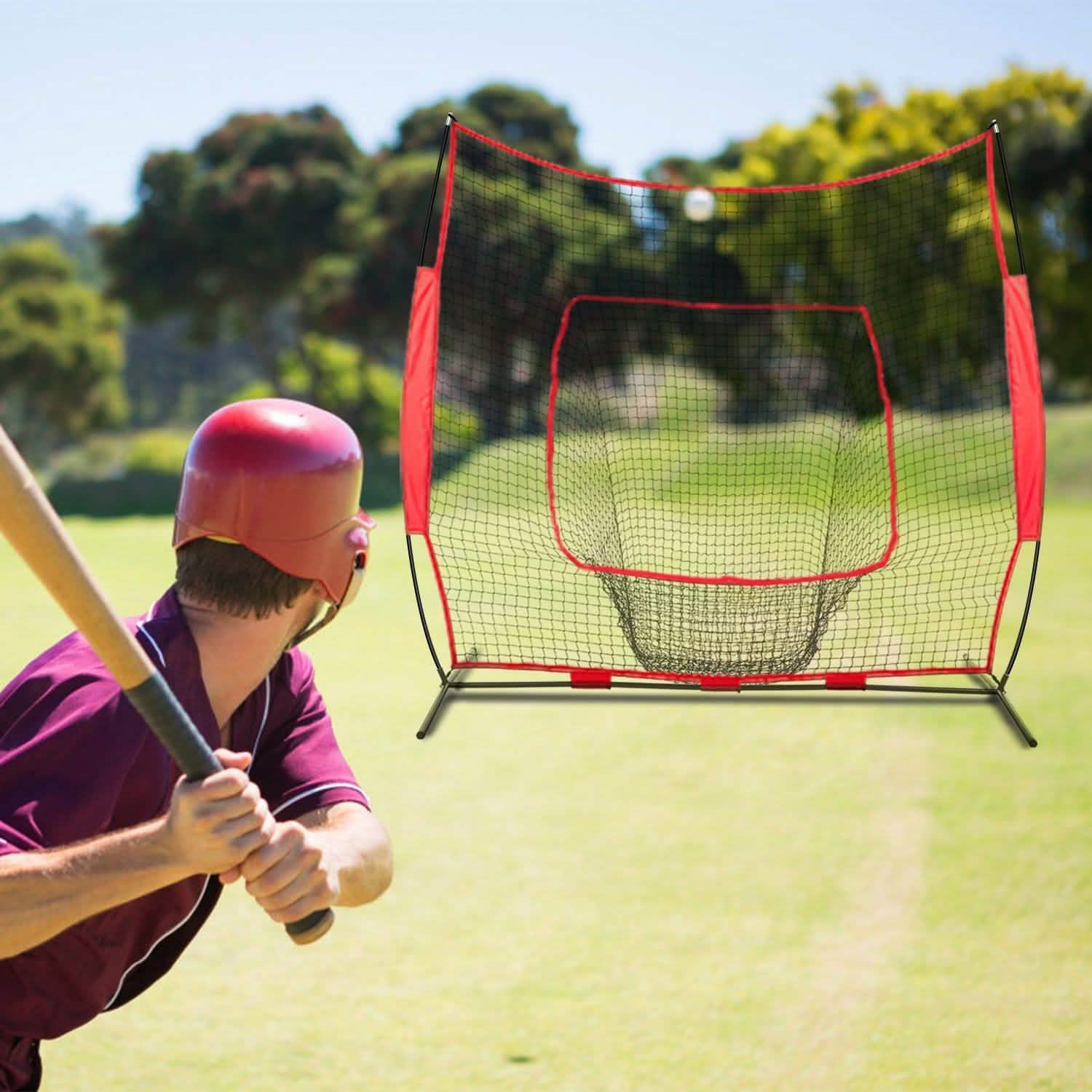 7x7ft Training Net with Bow Frame Carrying Bag for Solo Team Training