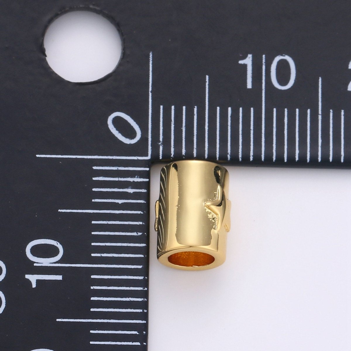 7x9mm Bead CZ Gold Beads Star Beads cylinder Beads Charm for Bracelet Necklace Supply 4mm hole B-323