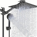 8-Inch High Pressure Showerhead with 11-Inch Adjustable Extension Arm