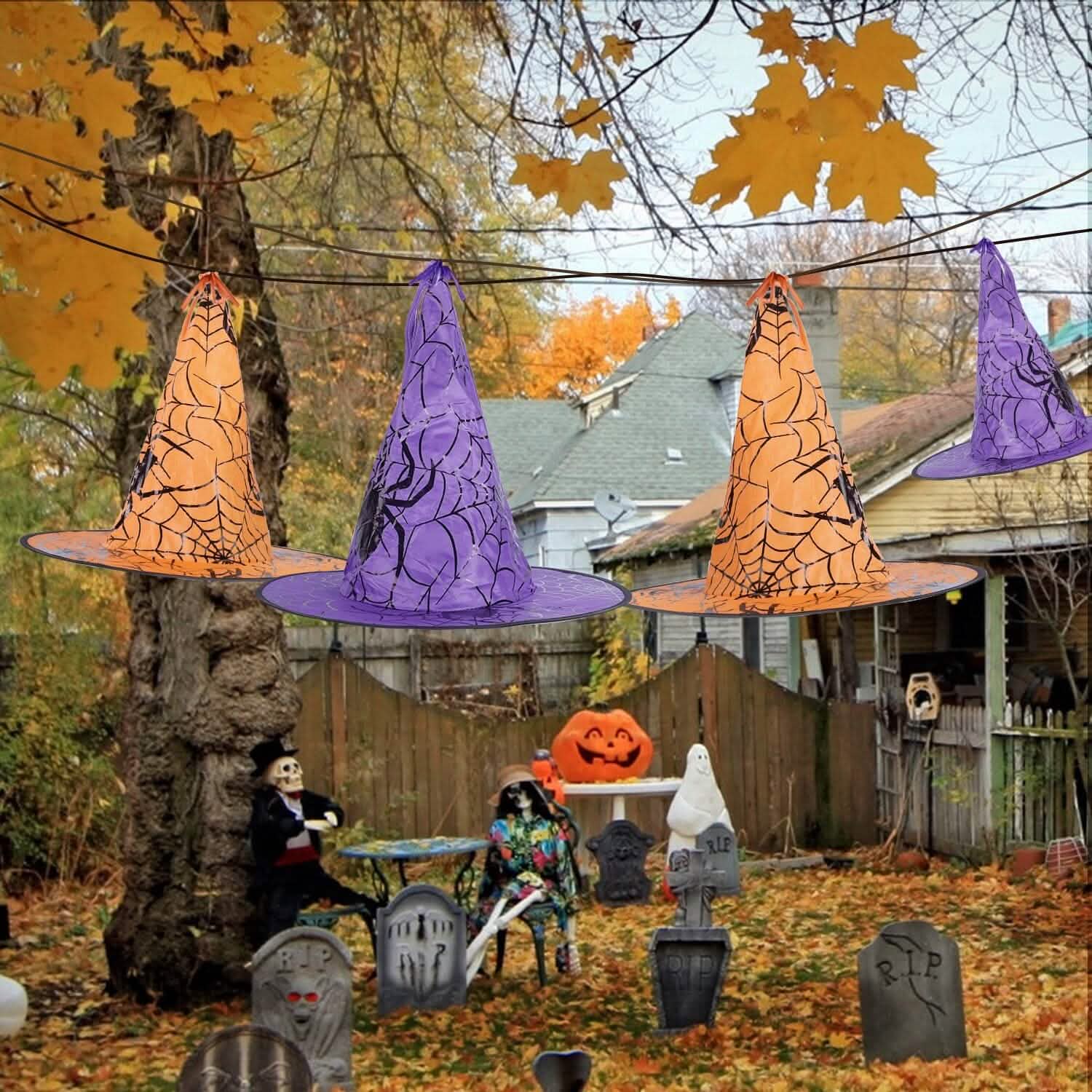 8-Pack: 13ft Witch Hat Hanging String LED Light