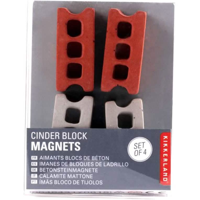 Paquet de 8 : Aimants de bloc de béton Kikkerland multicolores