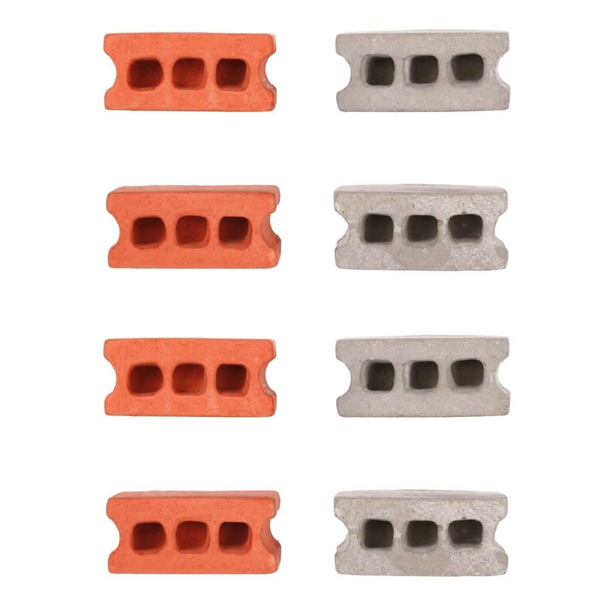 Paquet de 8 : Aimants de bloc de béton Kikkerland multicolores