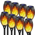 Lot de 8 : Lampes solaires torches à flamme vacillante